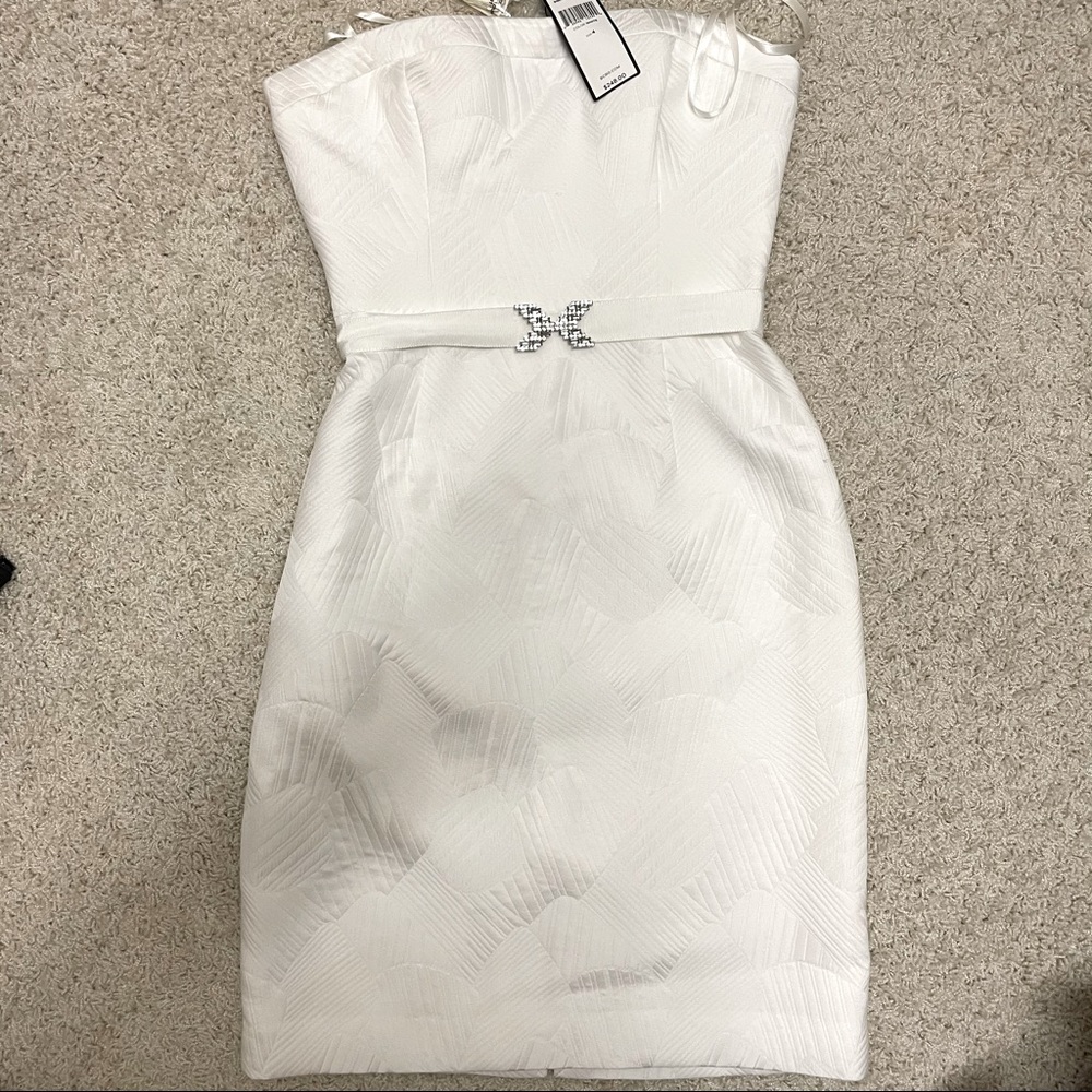 BCBG Maxazria white mini cocktail dress